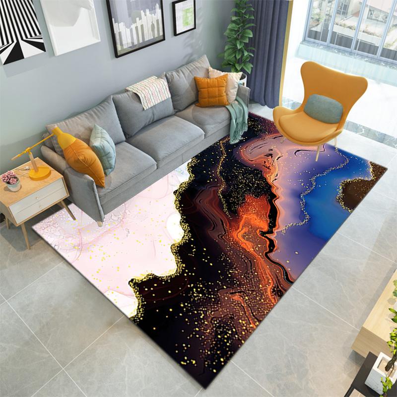 1PC Marble texture printed Carpet Rug for Living Room Bedroom Home Sofa Decoration,Non-slip Floor Mat Floor mat