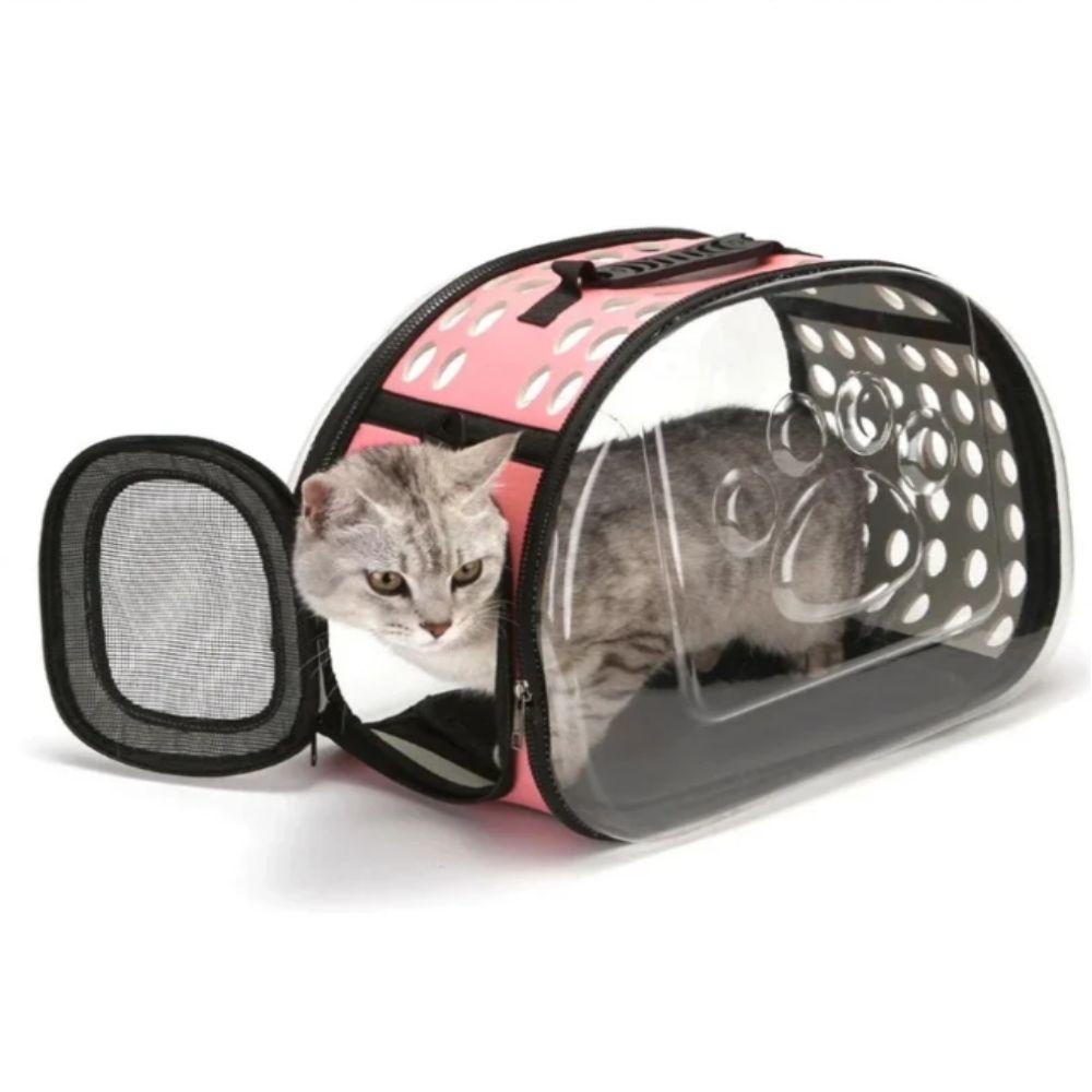 Foldable Cat Backpack Portable Pet Outing Bag Small Dog Transparent Pet Bag  Outdoor Travel