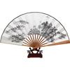 Chinese Style Fan Men Archaic Folding Fan 10-Inch Silk Large Silk Fan Classical Carving Folding Fan Cloth Retro Summer