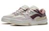 Li Ning Ginseng & Starlight Canchun Leather Low Top Skateboard Shoes Women's White Purple AGCS246-4