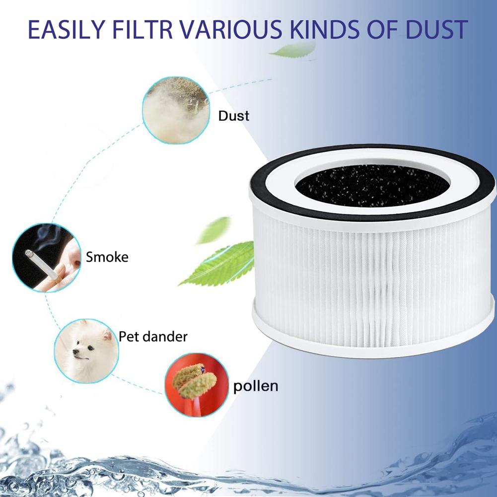 Replacement True HEPA Filters Compatible for Afloia Fillo/Halo/Allo Air Purifier 3-Stage Filtration, 2 Pack