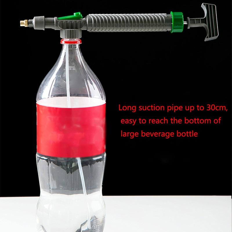 High Pressure Air Pump Manual Sprayer Adjustable Drink Bottle Spray Head Nozzle Garden Watering Tool for Home Garden