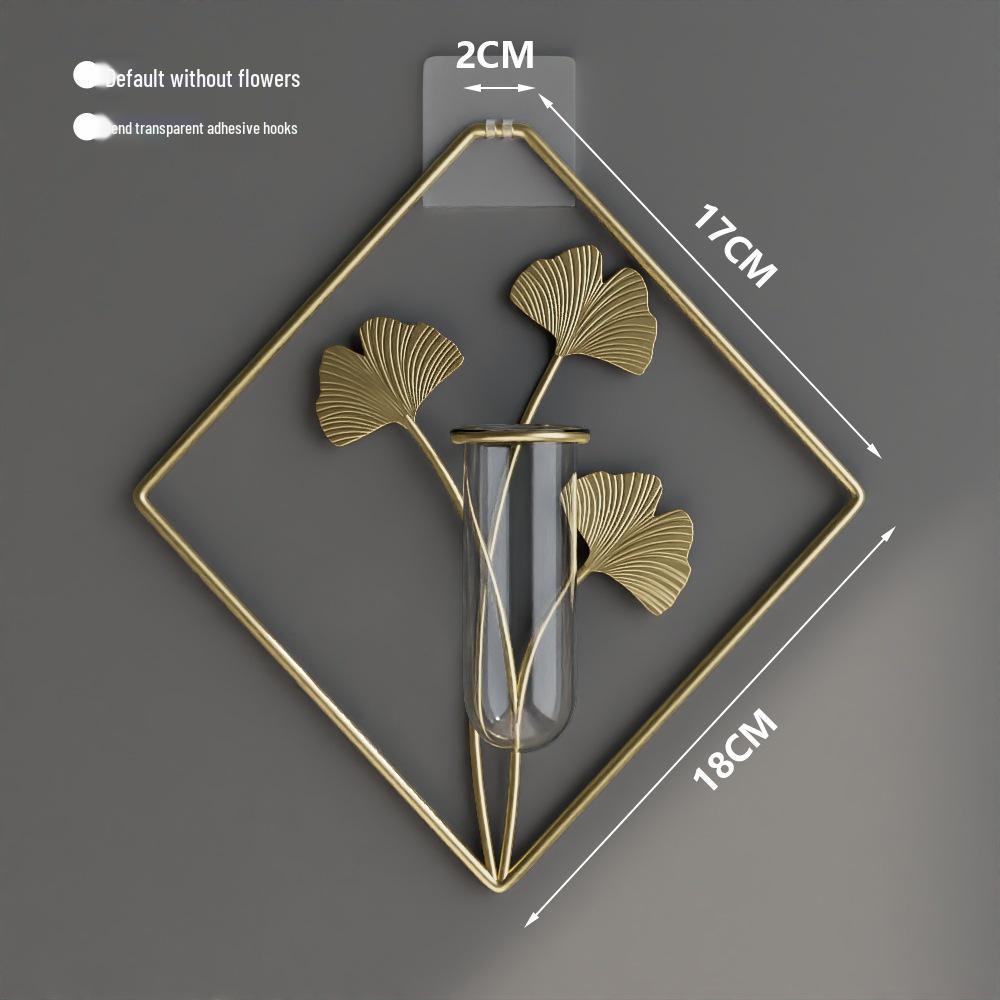 Nordic Light Luxury Wall-Mounted Hydroponic Vase – Modern Punch-Free Living Room Decor