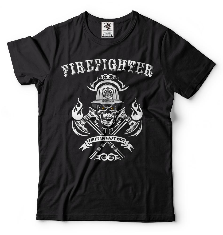 Firefighter T-shirt Fireman Fire Fighter Tee Shirt Gift for Firefighter Dad Tee 3XL