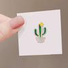 Exquisite Cactus Anti-glare Brooch Boutonniere Collar Shirt with Hidden Buttons High-end Ladies' Brooch for Fixing Clothes