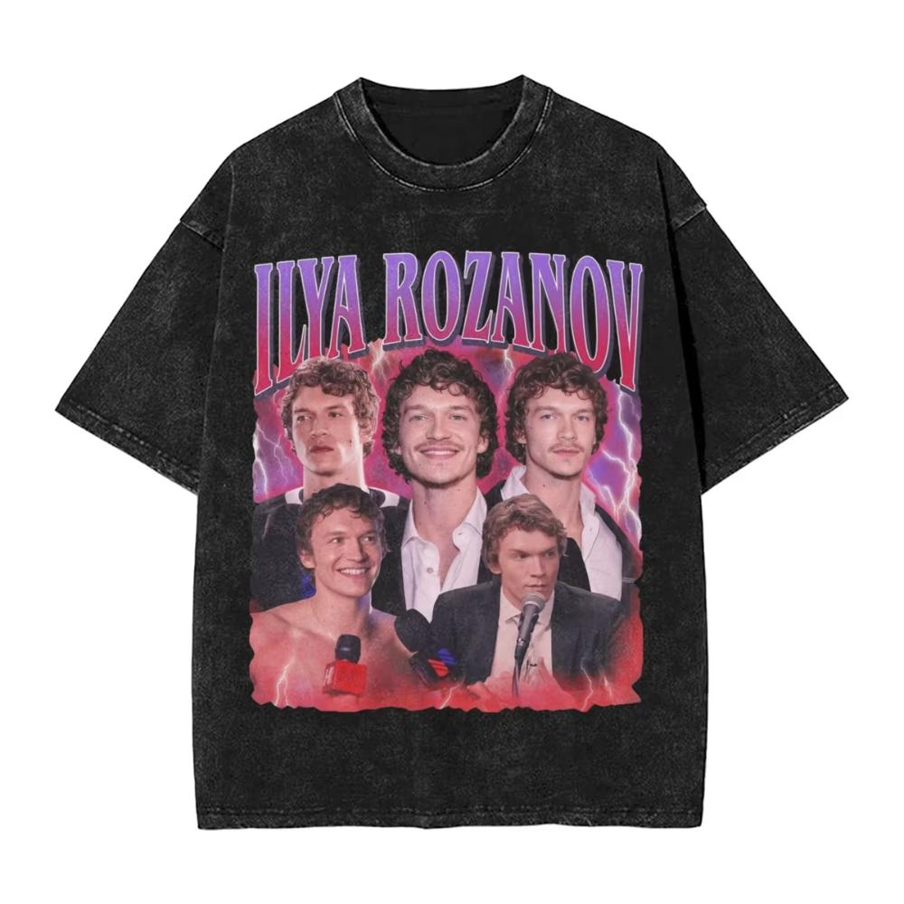 Washed T Shirts Heated Rivalry Ilya Rozanov TShirts Harajuku Connor Storrie Streetwear Cotton Graphic Tops Tops Tees Men Women