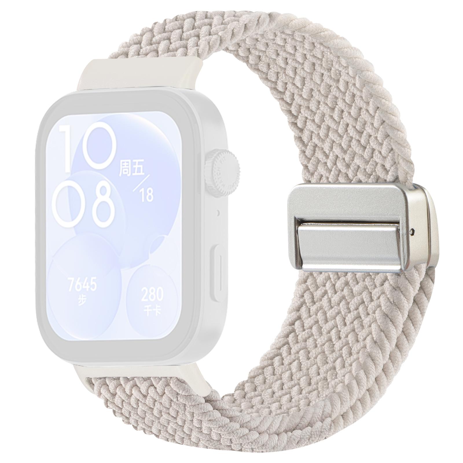 

Replacement Strap for Huawei Watch Fit 4 Pro/4/3 Nylon Braided Watch Band with Magnetic Buckle (Metal Joint) N