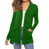 Women's Fashion Solid-Colour Long-Sleeved Pocketed Slim-Fit Cardigan Jacket