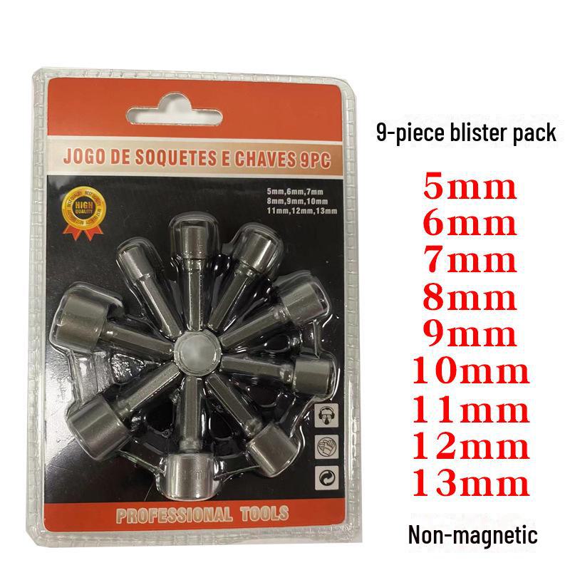 14-Piece Electric Socket and Hand Drill Set: Includes Punch Screwdriver, Metric & Imperial, Hexagonal, Non-Magnetic, Pneumatic Screwdriver.