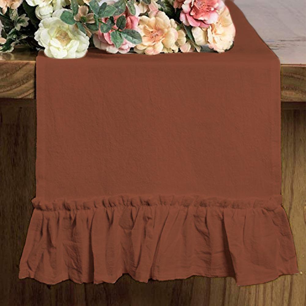 Vintage Ruffle Table Runner Cotton Romantic Table Cloth Decorative Table Linen  Farmhouse