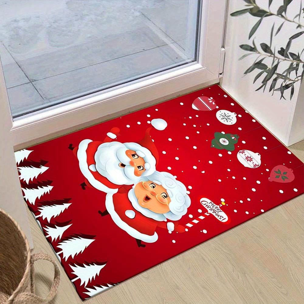 

1pc Santa Claus and Mrs. Claus Area Rug, Slip-Resistant, Easy-Clean, Stain-Resistant, Perfect for Cozy Living Rooms, Bedrooms, Kitchens, Off 60cm by 90cm