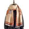 Fan double-sided imitation cashmere scarf women's winter high-end sense dual-purpose thickened air conditioner shawl court style scarf
