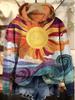 Autumn and winter high street printing retro printing sweater men's and women's same loose hooded pullover sweater