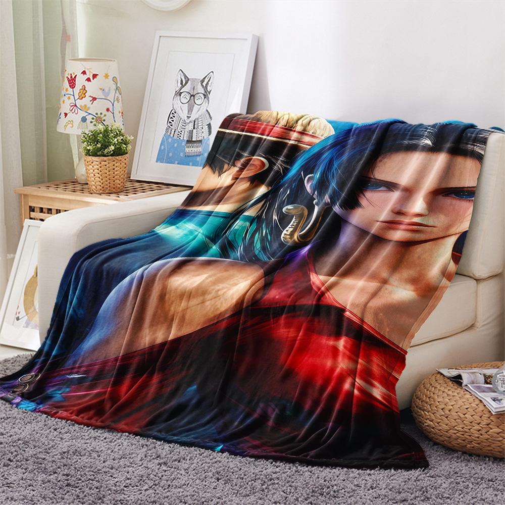 1PC Luffy D Patterned Flannel Blanket Suitable For All Seasons For Home Decor Warmth And Comfort Gifts Holiday Present