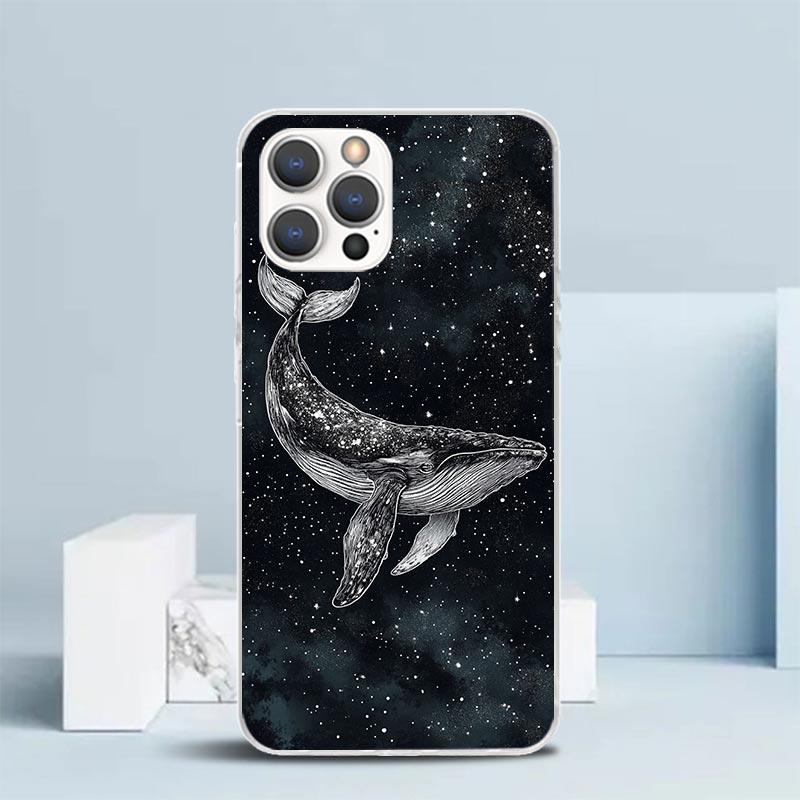 Humpback Whale Sea Giant Soft Cover for iPhone 16 17 Air 15 14 Pro Max 16E Phone Case 13 Mini 12 11 7 SE 8 Print Pattern Fit Cas