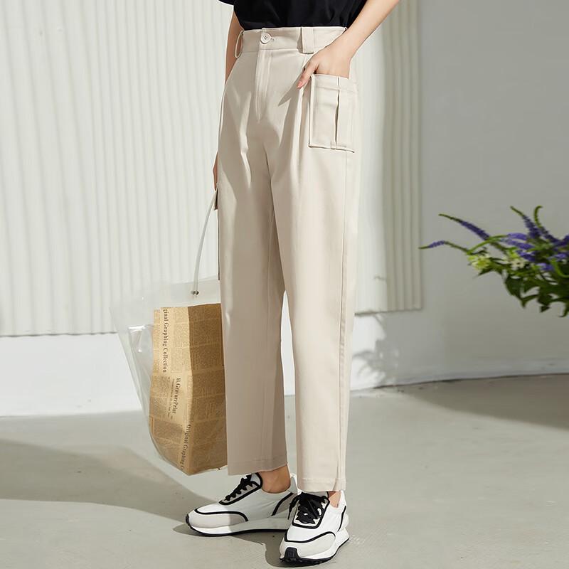 

Women s High-Waist Retro Slim Casual Pants S
