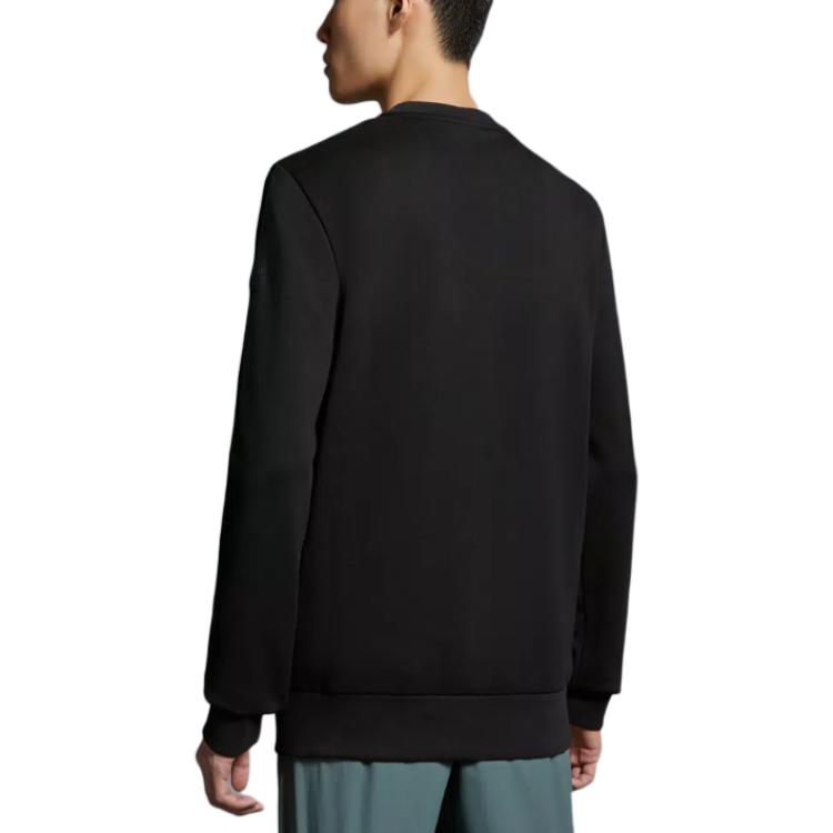 Moncler SS24 Tie-Dye Effect Water-Based Logo Print Crew Neck Long Sleeve Sweatshirt Men Sweatshirt Black J10918G00004809KR999