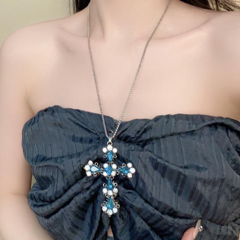 Готический кулон-крест Ожерелье Женское Панк-стиль Модный Ювелирный Аксессуар Многослойная Цепь Чокер Ожерелья