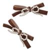 Sweet Ballet Velvet Bowknot Hair Clip Lazy Hairpin Duckbill Hairclips Barrettes for Women Side Bangs Hair Styling Tool