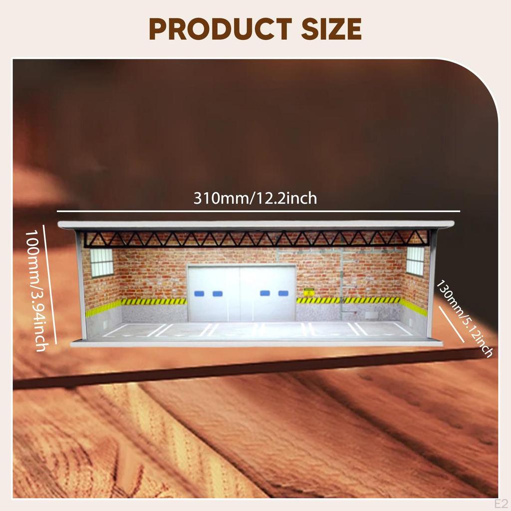 1/64 Model Car Display Case Garage Diorama Ornament Micro Landscape Decor Miniature Scenario
