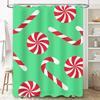 Tu Candy Cane Christmas Shower Curtain Festive Holiday Patterned Bathroom Decor Holiday Vibes Festive Design Modern Style Waterp