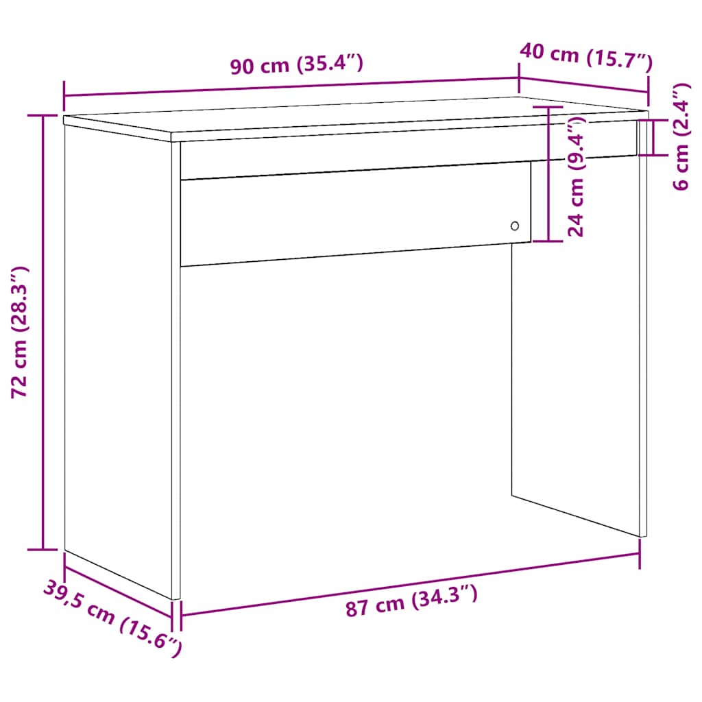 Study Desk, Computer Desk, Desk, Living Room Side Table, Display Table, Bedroom Makeup Table, 90x40x72 Cm