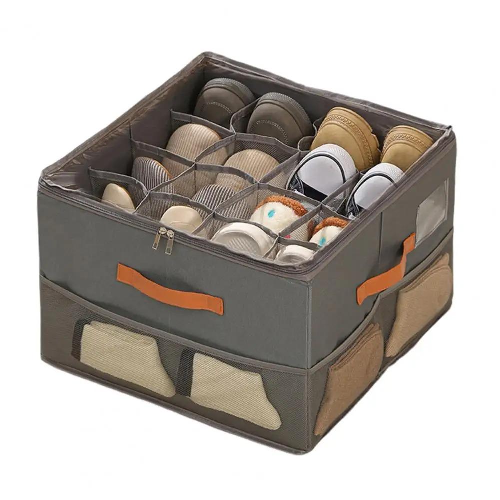 

1PC Shoe Box With Lid Household Storage Box Foldable Dustproof And Large Capacity Boot Storage Box Organizing Home Organization темно-сірий