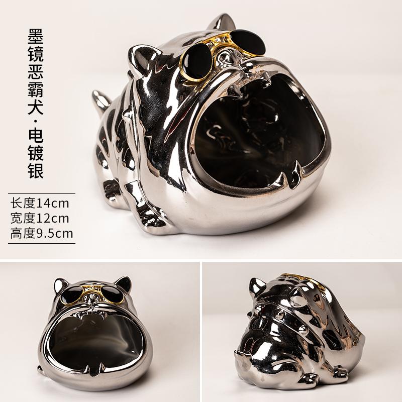 Ceramic Bulldog Ashtray and Desktop Statues are the Perfect Gifts for Home Office Decorations for Men portable ashtray