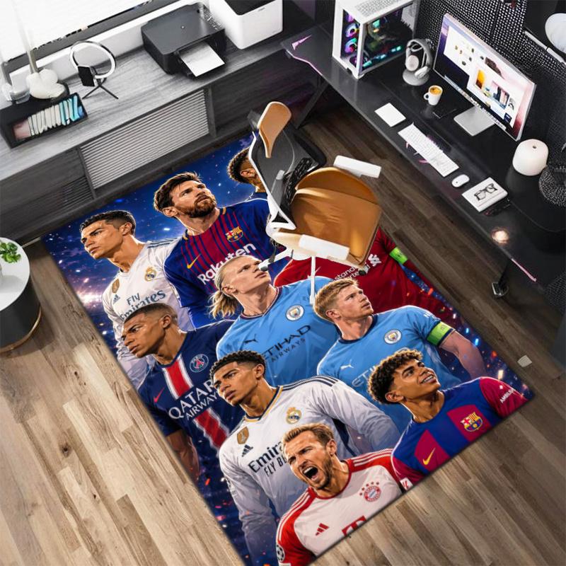 players Lamine Yamal and Erling Haaland, Vinicius Junior and Kylian Mbappé carpet is suitable for living room and bedroom office decorative carpet L1