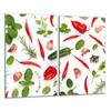 Glas-Schneidebrett 2x 30x52 Blumen