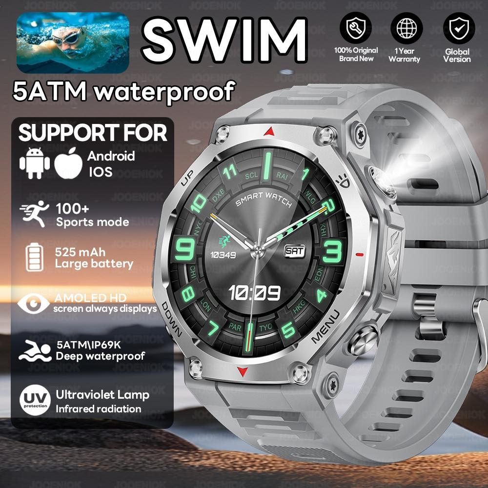 

T-REX 3 Bluetooth Call Smart Watch Men GPS Outdoor Military Watch 10ATM Waterproof LED Lights Health Monitoring Smartwatches GPS серебряный