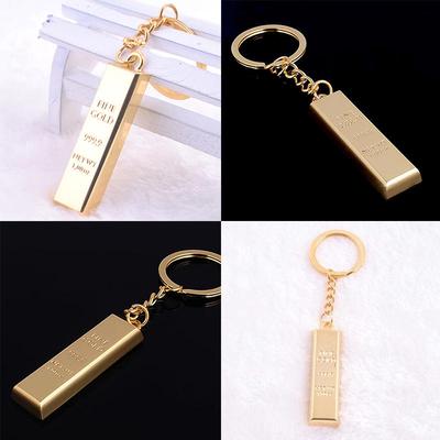 Fashion Metal Faux Gold Bar Ingot Bullion Keychain