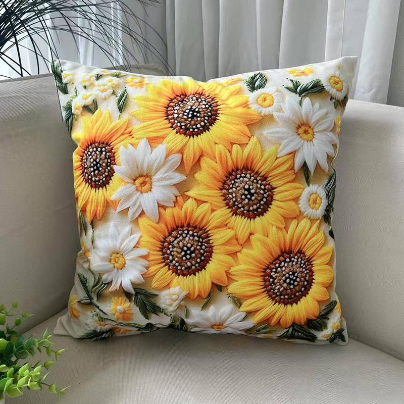 

Наволочка на подушку «Подсолнух Ретро Сезон» Свежий Стиль Набор из четырех подушек 45 * 45 pillowcase plus pillow core
