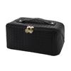 Cosmetic with Large Many Black No-brand Pouch, Portable, Travel, Handle, Capacity, Pockets, Dividers, Organized,