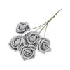 5/10pcs 6cm Glitter Foam Rose Artificial Flower Branch Bridal Bouquet Fake Flower DIY Wreath Craft Wedding Party Home Decor