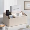 Yuzhuxun Dual-purpose White Leather Tissue & Storage Box