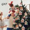 Xmas Tree Gift Tags 24/36Pcs Gingerbread House Christmas Ornaments, Wooden Decor with Rope, Home Ornaments Hanging for Holiday Party New Year