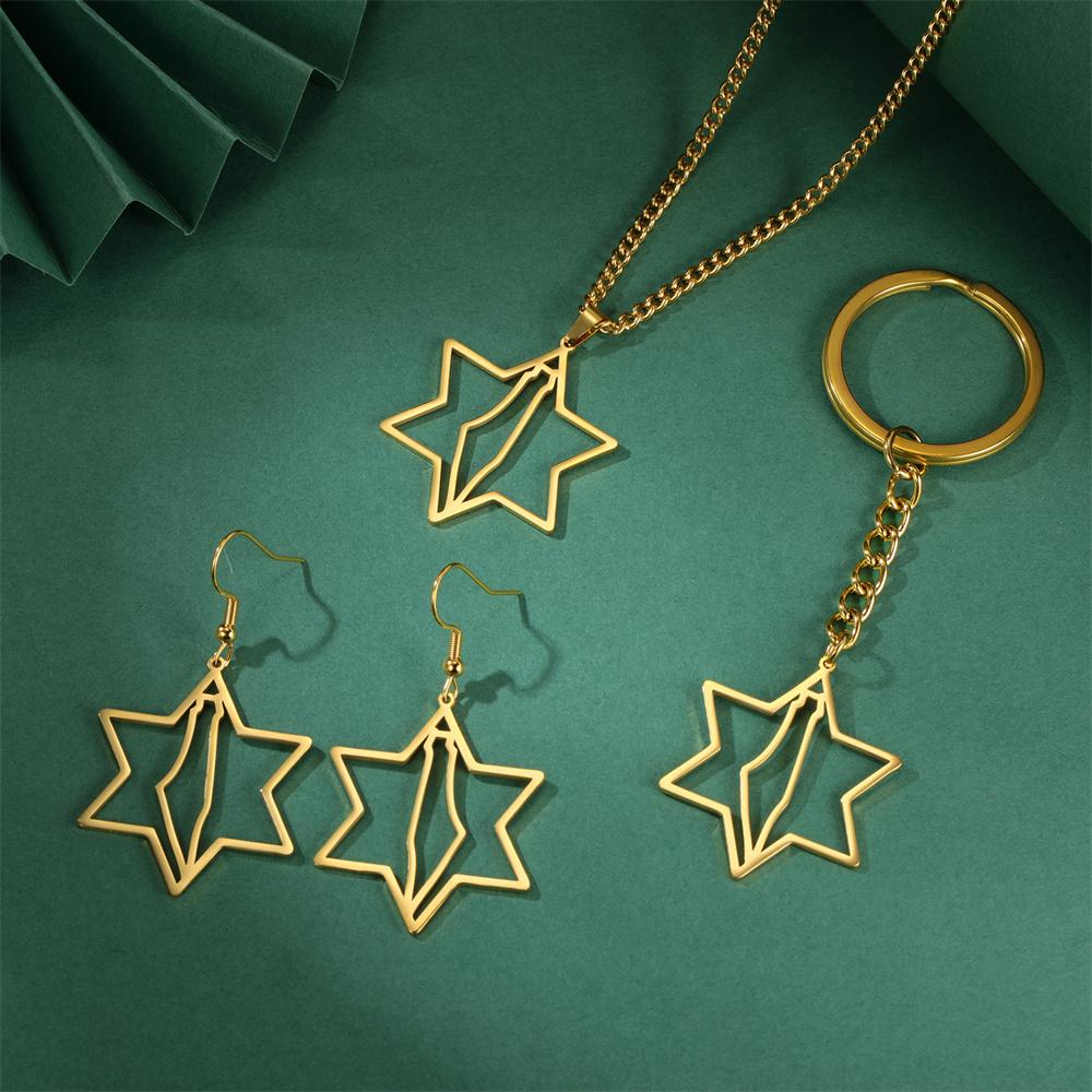 My Shape Star of David Israel Map Drop Earrings for Women Stainless Steel Hollow Map Dangle Earrings Je Jewelry Wholesale