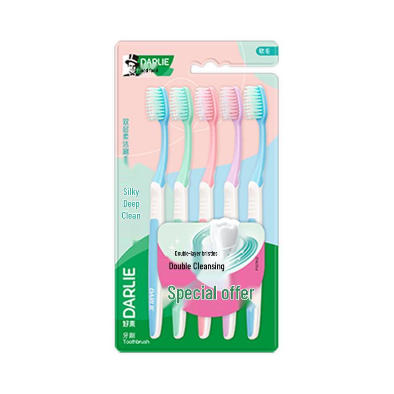 

Darlie Soft Silk Deep Clean Soft Bristle Toothbrush, 5-Pack