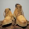 Martin Men's Genuine Leather Thick-Soled Yellow Work Boots - Autumn Retro American High-Top Outdoor Style