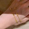 New Design With Gold Water Droplet Tassel Hanging Earrings Exquisite Jewelry For Women Versatile Commuting Ear Accessories