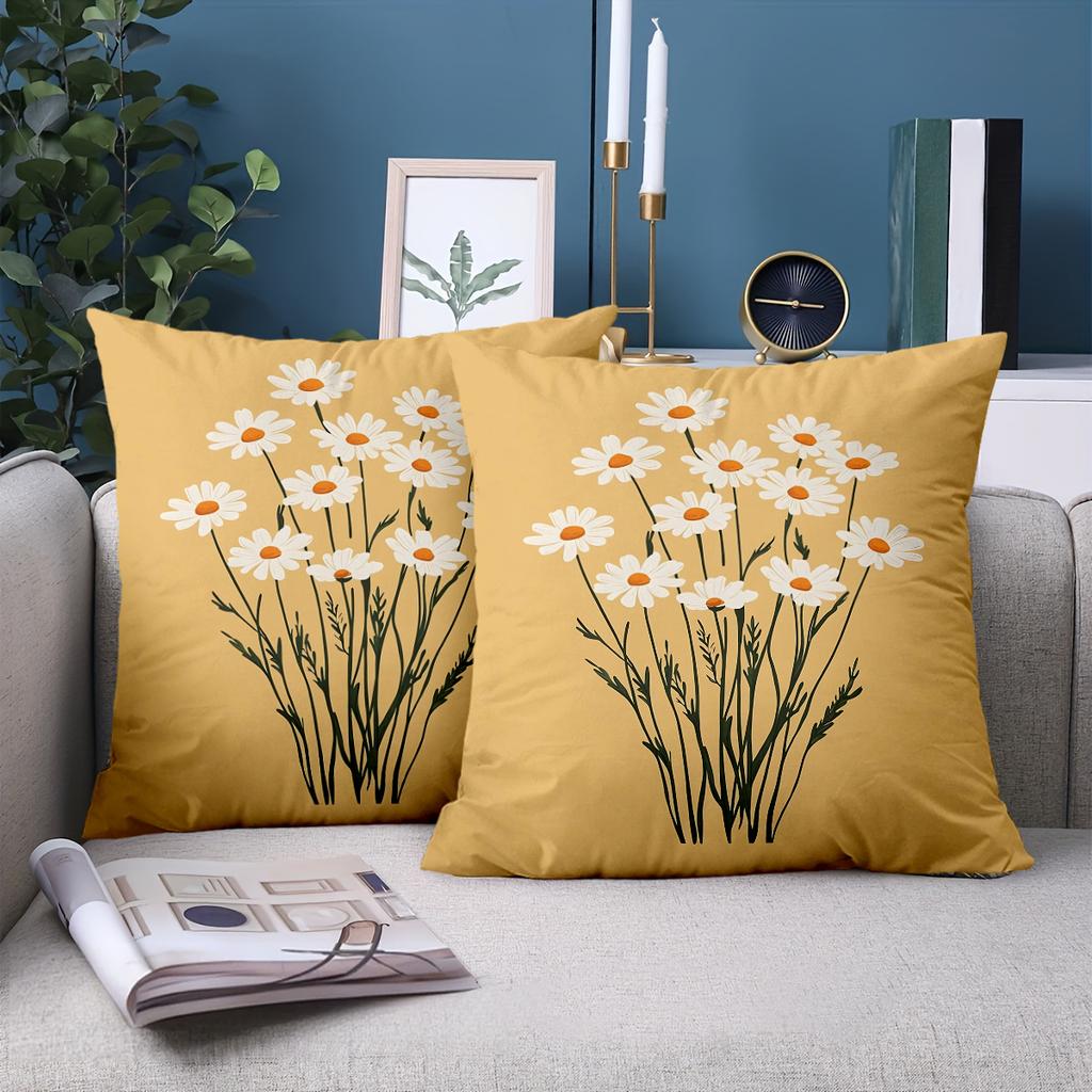 1 Pieces Boho Daisy Floral Throw Pillow Covers Pattern Cushion Cover Suitable For Sofa Bedroom Car Pillow Cover