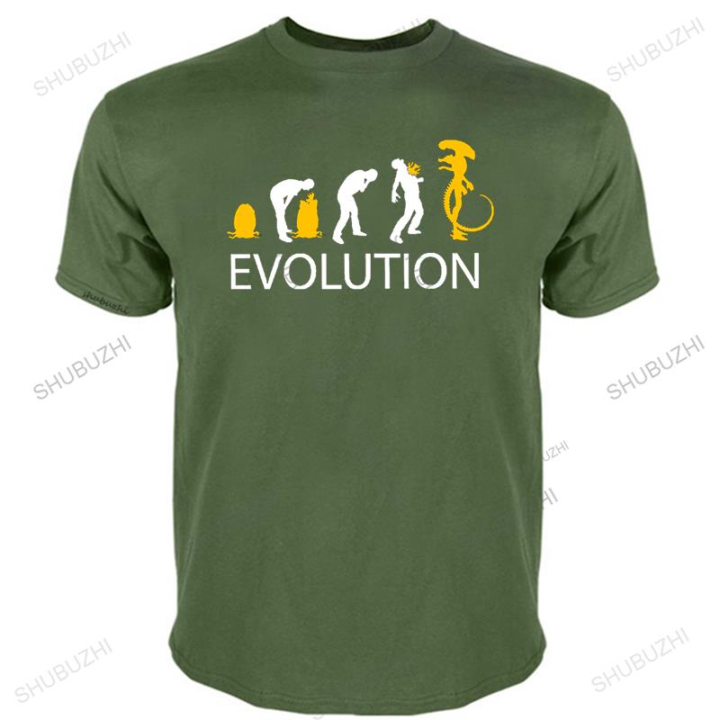New Funny Casual T Shirt Alien Evolution Costume Alien Vs Predator Men's Summer Short Sleeve Top Cotton Design Tshirt Plus