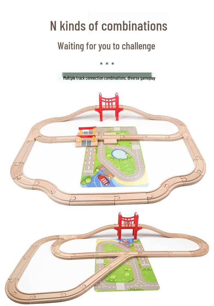 Electric Thomas Wooden Train & Magnetic Track Set - Beech Wood Assembly Toy