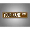 Custom Brown White 4x16 Inch Novelty Street Sign Personalized Text Wall Decor