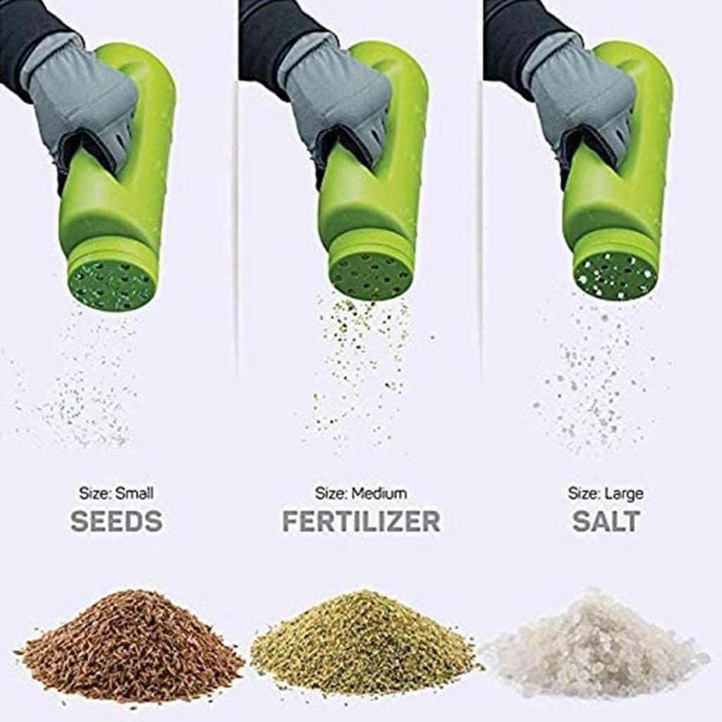 2L Hand Held Salt Spreader Manual Ice Melt & Fertilizer Distributor for Garden, Lawns, Sand, Grass Seed & Winter De-icing