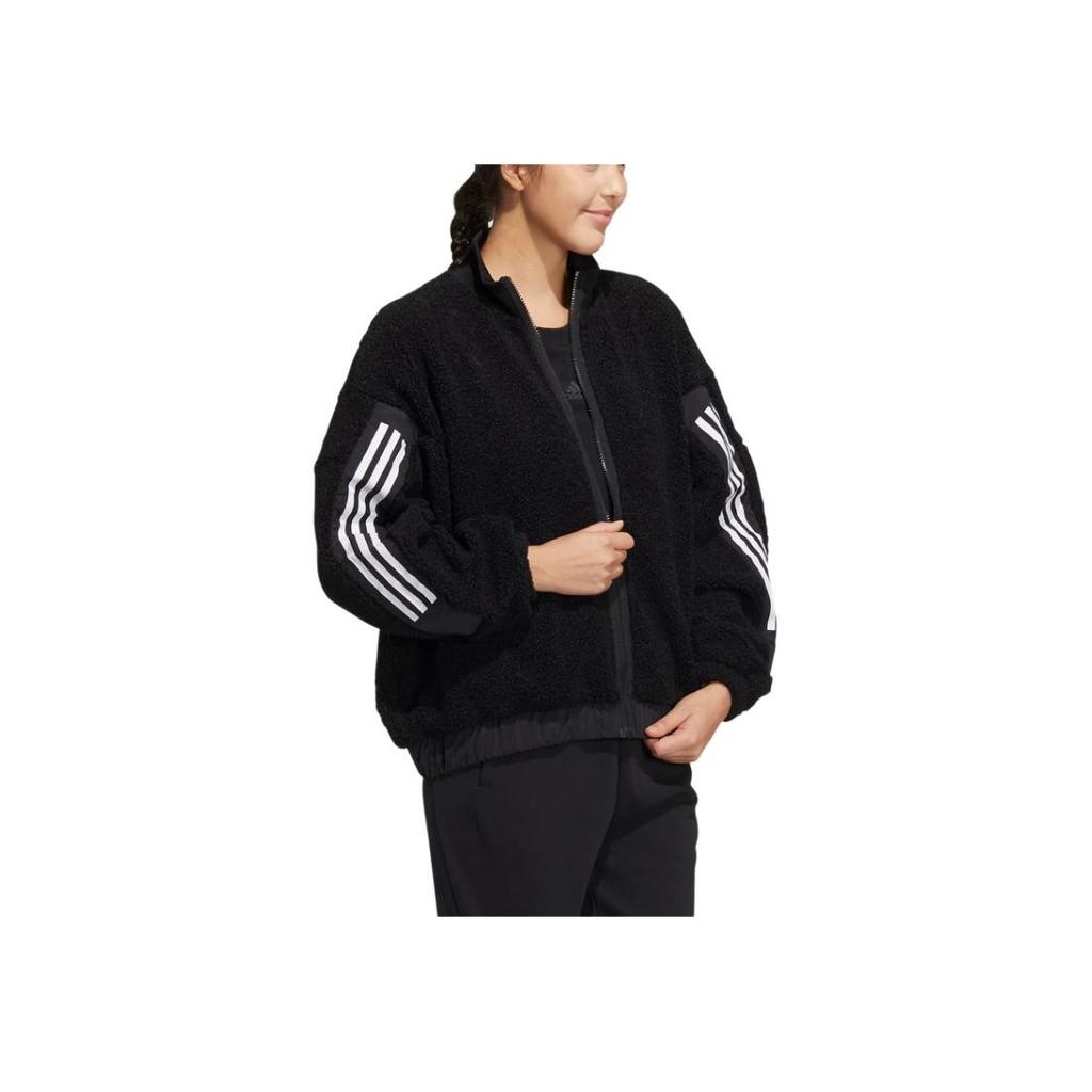 adidas Colorblock Gestreifte Jacke Damen Jacken Schwarz HM7455