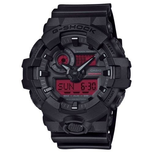 

Casio G-Shock Black Resin Red Analog-Digital Watch GA-700BBR-1A