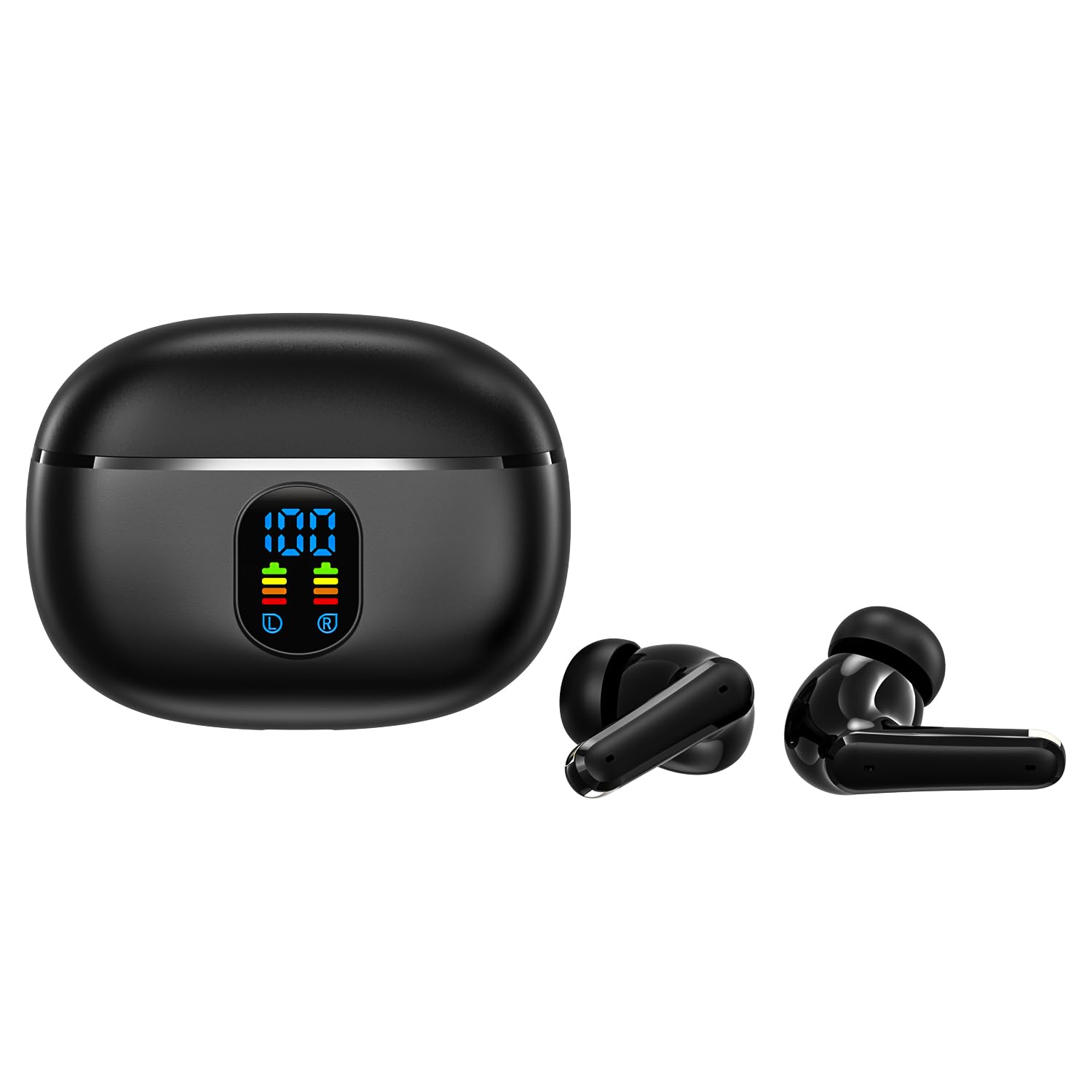 

Bluetooth Wireless Earbuds [2025 Industry-Leading & Cutting-Edge Bluetooth 5.4] Bluetooth, LED Display, 60 Hours of Continuous Playback, ENC Noise