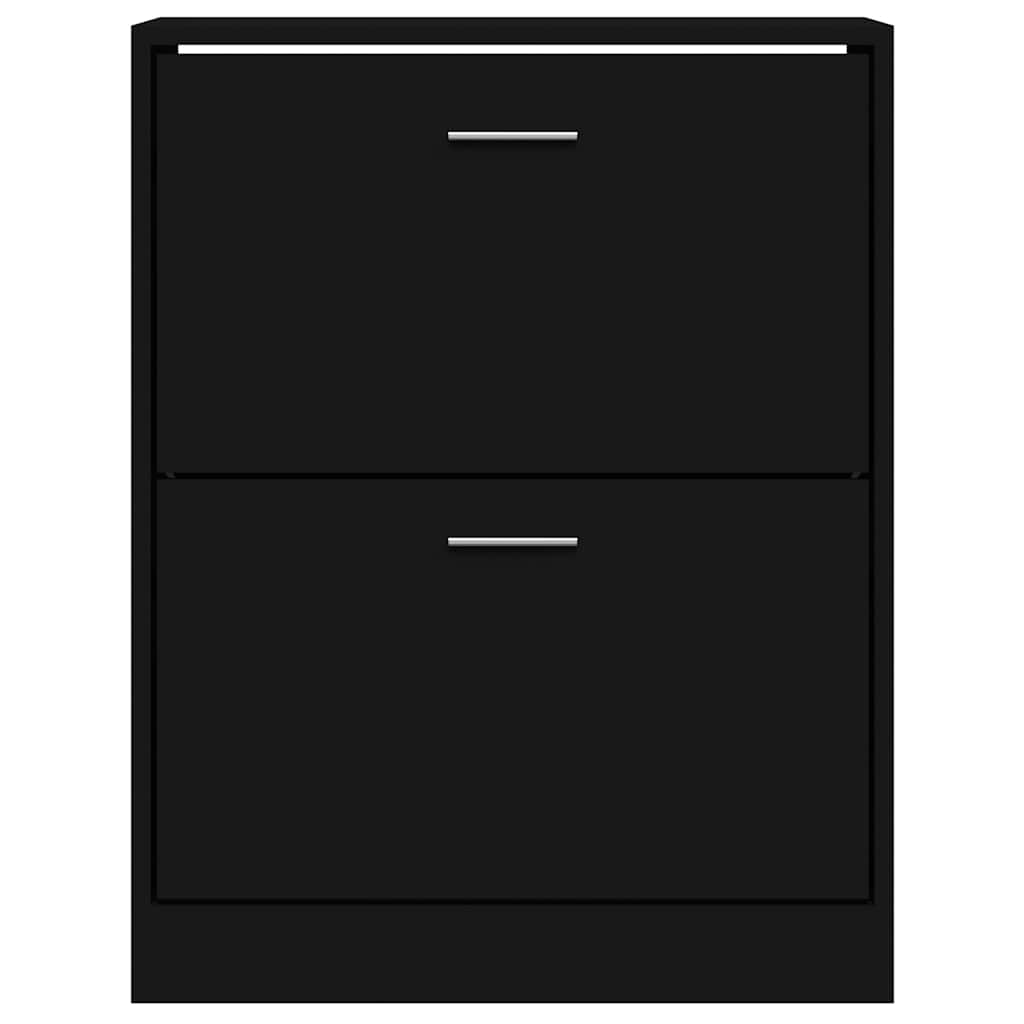 Vidaxl Szafka Na Buty, Czarna, 63X24X81 Cm, Materiał Drewnopochodny